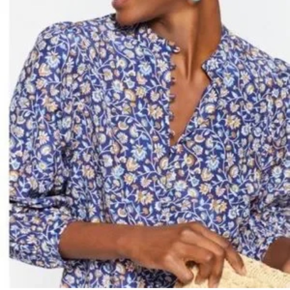 J.McLaughlin Sherry Blouse in Mini Secret Garden Promotions Silk Blend Blouse S